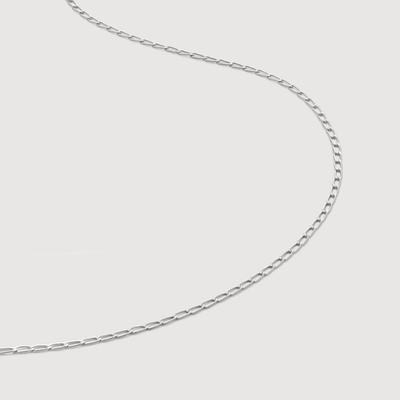 Sterling Silver Open Link Necklace Adjustable 51-56cm/20-22'