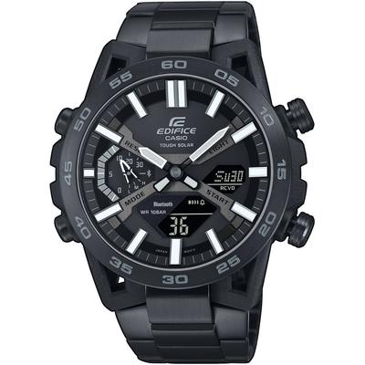Smartwatch CASIO EDIFICE, schwarz, Smartwatches, Solaruhr,Armbanduhr,Herrenuhr,Bluetooth,Stoppfunktion,Edelstahlarmband