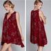 Free People Tops | Free People Rust Red Floral Sleeveless Snap Out Of It Swing Dress Tunic Size M | Color: Blue/Red | Size: M