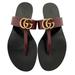 Gucci Shoes | Gucci Gg Marmont Double G Leather Thong Sandal Flat Brown Purple Size 41 Us 11 | Color: Brown/Purple | Size: 41eu