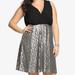 Torrid Dresses | New Torrid Black Surplice Sequin Skirt Dress, 2x. | Color: Black/Silver | Size: 2x