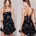 Free People Dresses | Free People Intimately Circle Of Flowers Black Lace Up Boho Mini Dress Size S | Color: Black/Red | Size: S