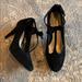 Nine West Shoes | Nine West T-Strap Bow Black Hollison Heels | Color: Black | Size: 7.5