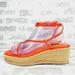 Nine West Shoes | New Nine West Womens Alexx3 Strappy Platform Casual Wedge Sandals Shoes M680 | Color: Orange/Red | Size: 7