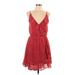 Divided by H&M Casual Dress - A-Line V Neck Sleeveless: Red Dresses - Women's Size 10