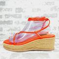 Nine West Shoes | New Nine West Womens Alexx3 Strappy Platform Casual Wedge Sandals Shoes M830 | Color: Orange/Red | Size: 8.5