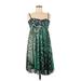 Alberto Makali Casual Dress: Teal Animal Print Dresses - Women's Size 8