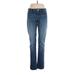 LC Lauren Conrad Jeans - Mid/Reg Rise Boot Cut Boyfriend: Blue Bottoms - Women's Size 10 - Dark Wash