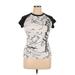 Reel Legends Short Sleeve T-Shirt: Silver Print Tops - Women's Size X-Large