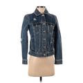 Old Navy Denim Jacket: Short Blue Print Jackets & Outerwear - Women's Size X-Small