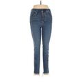 Madewell Jeggings - Mid/Reg Rise Skinny Leg Boyfriend: Blue Bottoms - Women's Size 28 - Medium Wash