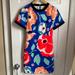 Kate Spade Dresses | Kate Spade Dive Right In Lined Fitted Floral Short Sleeved Mini Dress Size 2 | Color: Blue/Red | Size: 2