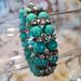 J. Crew Jewelry | J. Crew Signed Faux Turquoise Beaded Stretch Bracelet Clear Rhinestones Euc | Color: Blue/Gold | Size: See Description