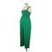 Ingrid + Isabel Jumpsuit Square Sleeveless: Green Print Jumpsuits - Women's Size X-Small Maternity