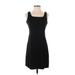 Shein Casual Dress - Mini Square Sleeveless: Black Solid Dresses - Women's Size Small