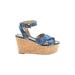MICHAEL Michael Kors Wedges: Blue Solid Shoes - Women's Size 9 - Open Toe