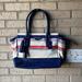 Coach Bags | Coach Legacy Stripes Print Medium Canvas Carryall / Tote | Color: Blue | Size: One Size