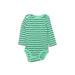 Carter's Long Sleeve Onesie: Green Print Bottoms - Size 6 Month