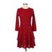 MICHAEL Michael Kors Casual Dress: Burgundy Stars Dresses - Women's Size Small