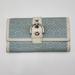 Coach Bags | Coach Womens Wallet Light Blue Signature Tri-Fold Leather Canvas Buckle | Color: Blue/White | Size: Os