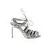 Manolo Blahnik Sandals: Silver Shoes - Women's Size 39