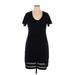 Lane Bryant Casual Dress - Mini Scoop Neck Short sleeves: Black Print Dresses - Women's Size 14 Plus