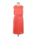 Croft & Barrow Casual Dress High Neck Sleeveless: Orange Print Dresses - Women's Size X-Large