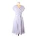 Gal Meets Glam Casual Dress - Midi: Purple Solid Dresses - Women's Size 8 Petite