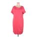 Talbots Casual Dress - Shift: Pink Solid Dresses - Women's Size 3X