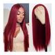 Women Wig 13x3 Burgundy Red Synthetic Lace Front Wig Straight Hair Lace Wigs Glueless Heat Resistant Synthetic Lace Front Wigs For Women grey wigs for women (Size : 13x3 Lace Front Wig, Color : 26in