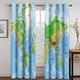 World Map Blackout Curtains for Bedroom Living Room, Thermal Insulated Eyelet Curtains, 54 Drop Patterned Window Treatments, 46x54 Inch (W X L), 2 Panels