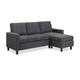 Linen Fabric Convertible L-Shaped Sectional Sofa - Dark Gray - Stylish and Versatile Furniture for Your Living Room - Get Comfortable Now!