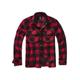Langarmhemd BRANDIT "Brandit Herren Jeff Fleece Shirt Long Sleeve" Gr. M, US-Größen, rot (red, black) Herren Hemden Langarm