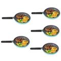 BESTonZON 5pcs Dollhouse Frying Pan Pretend Play Pans Mini Pan Model Play Food Miniature Cooking Pot Kitchen Play Pan Utensils Cooking Toys Food Model Toy Models Resin Child Ornaments Steak