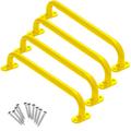 Dunzy 4 Pcs 13 Inch Monkey Bars Kids Metal Safety Handles Indoor Outdoor Playground Handles Playset Handles Grab Handles Playground Accessories for Swing Set Playhouse Treehouse Climbing Frame(Yellow)
