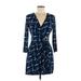 Calvin Klein Casual Dress - Wrap: Blue Print Dresses - Women's Size 6