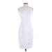 Calvin Klein Casual Dress - Midi: White Solid Dresses - Women's Size 2