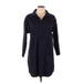 Eileen Fisher Casual Dress - Shirtdress: Blue Dresses - Women's Size Large