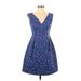 Kate Spade New York Casual Dress - A-Line: Blue Jacquard Dresses - Women's Size 2