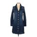 Alexia Admor Casual Dress - Shirtdress: Blue Dresses - Women's Size Large