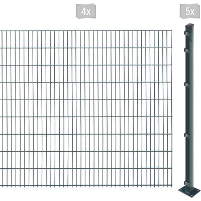 Doppelstabmattenzaun ARVOTEC "EASY 183 zum Aufschrauben", grau (anthrazit), H:183cm, Stahl, Kunststoff, Zaunelemente, Za