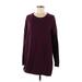 Divided by H&M Casual Dress - Mini Scoop Neck Long sleeves: Burgundy Print Dresses - Women's Size Medium