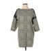 Zara W&B Collection Casual Dress - Shift: Gray Houndstooth Dresses - Women's Size Small