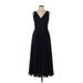 Dress by Vera Wang Casual Dress - Fit & Flare V Neck Sleeveless: Black Dresses - Women's Size 10