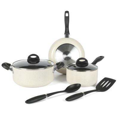 Oster Clairorne 7 Piece Aluminum Premium Nonstick Pots and Pans Cookware Set W/ Induction & Bakelte Stay Cool Handle