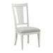 Kate 24 Inch Side Dining Chair Set of 2, Light Gray Linen, White Wood Frame