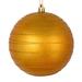 Vickerman 4.75" Antique Gold Candy Finish Ball Ornament with Glitter Lines, 4 per Bag