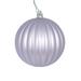 Vickerman 4" Silver Matte Lined Ball Ornament, 6 per Bag.