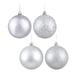 Vickerman 10" Silver 4-Finish Ball Ornament Assortment, 4 per Bag