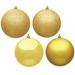 Vickerman 6" Honey Gold 4-Finish Ball Ornament Assortment, 4 per Box